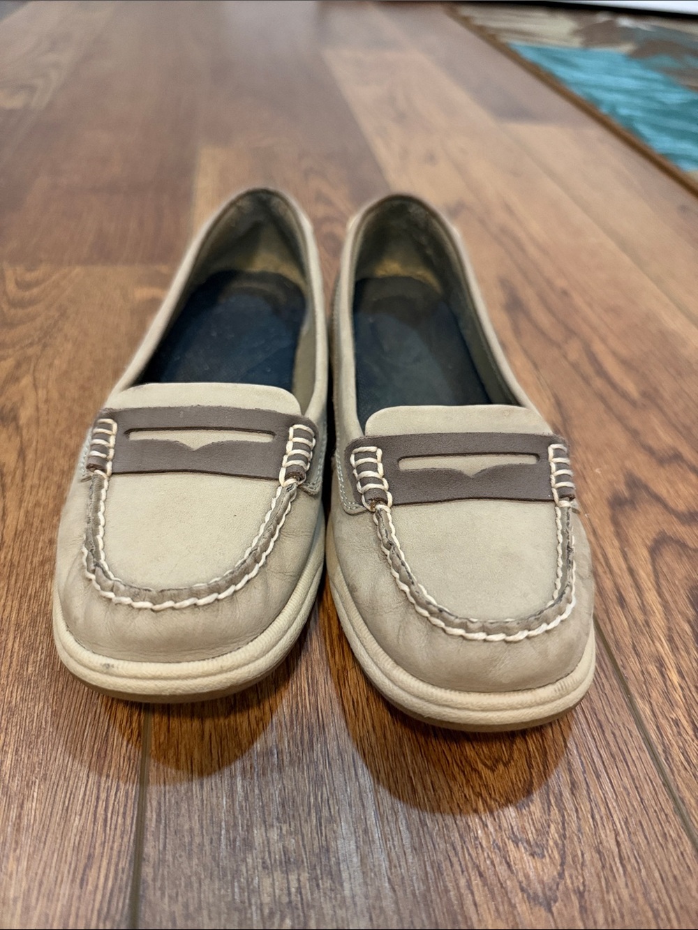 Sperry Women’s Beige Taupe Slip-On Boat Shoes Loafers 6.5